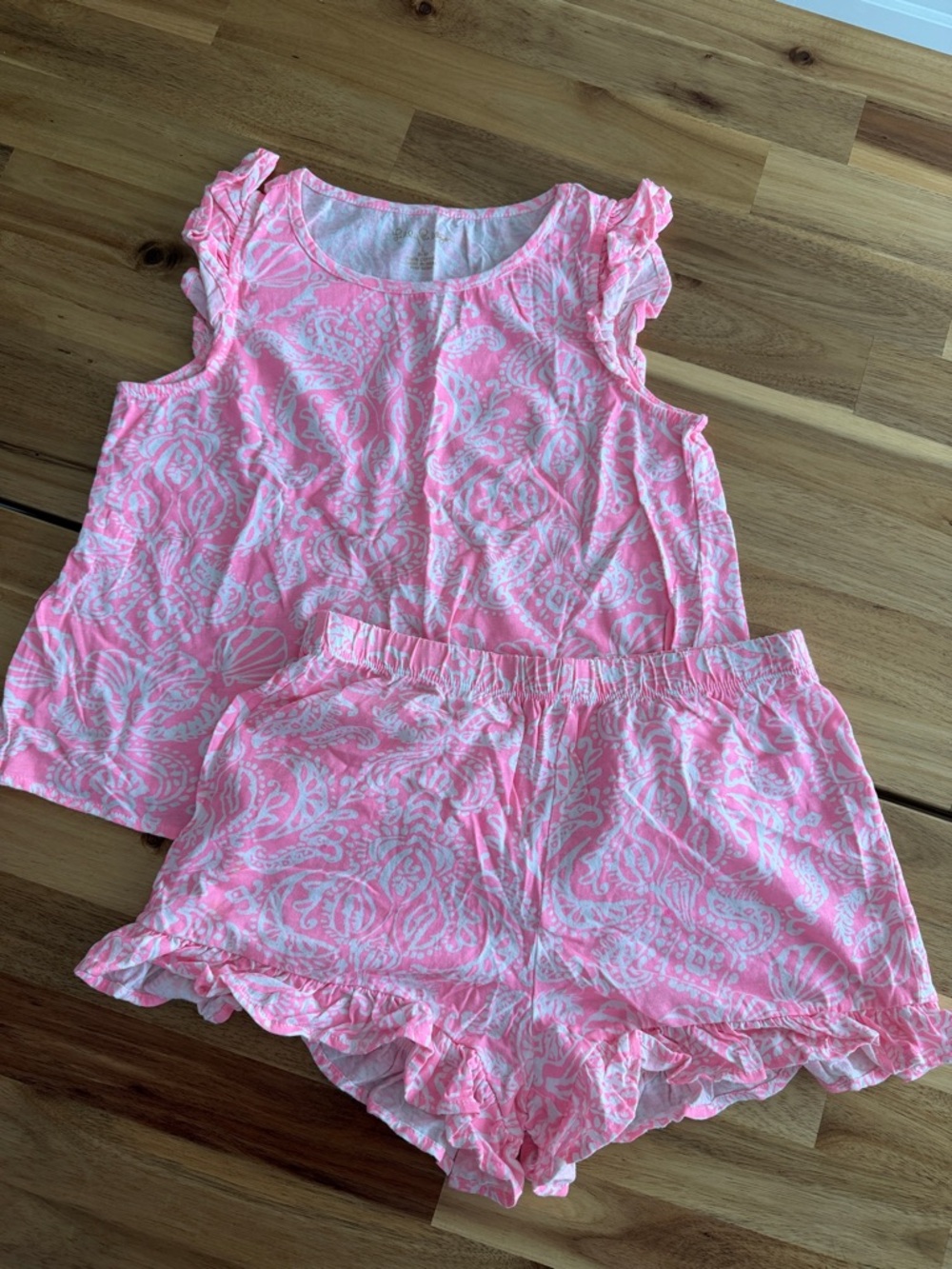 Lilly Pulitzer Pink Paisley Ruffle Sleeve Pajama Set